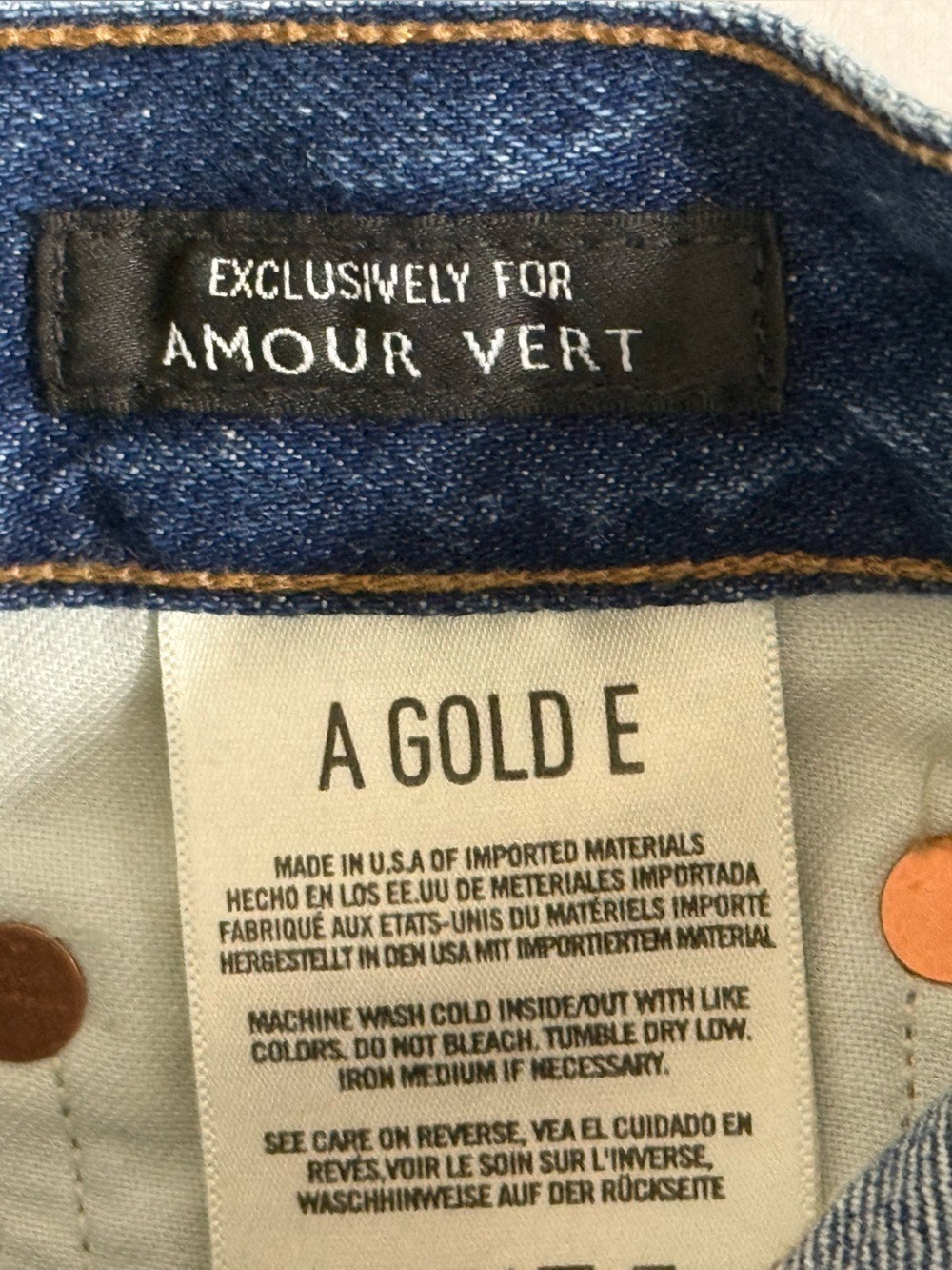 AGOLDE x Amour Vert High Rise Straight Leg Jeans Organic Cotton USA 24 - Picture 6 of 14